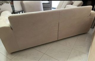 Divano beige in tessuto