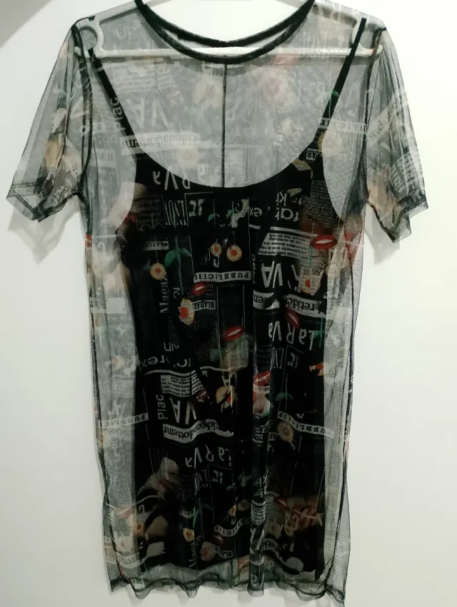 Vestido transparente negro Talla S