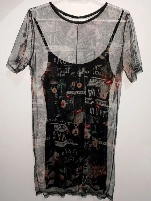 Vestido transparente negro Talla S