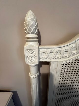 Cabecero de cama madera y ratán