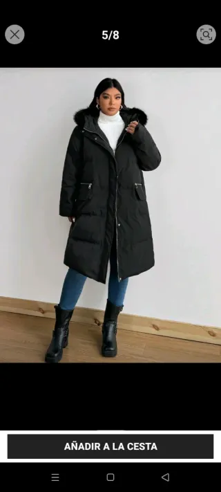 Abrigo plumífero negro talla 4XL