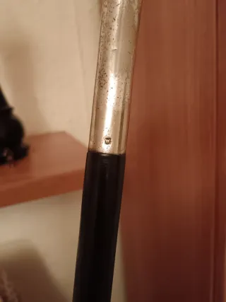 Bastón pomo plata y ébano