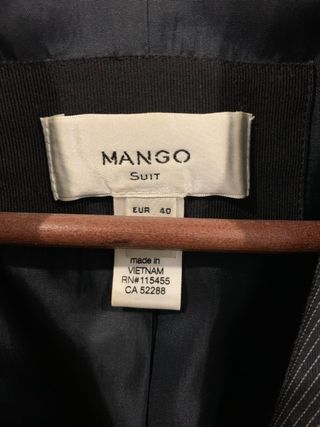 Americana mujer Mango Raya Diplomática Gris