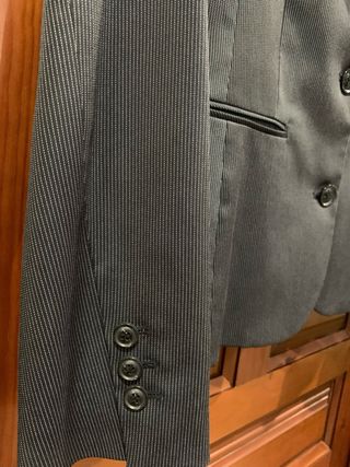 Americana mujer Mango Raya Diplomática Gris