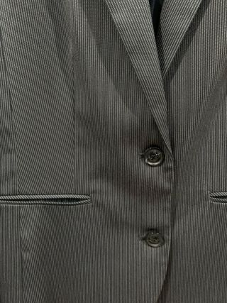 Americana mujer Mango Raya Diplomática Gris