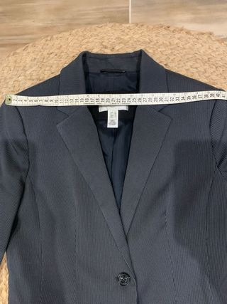 Americana mujer Mango Raya Diplomática Gris