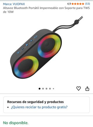 NUEVO Altavoz Bluetooth Impermeable 10W