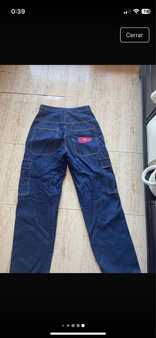 Pantalones vaqueros cargo azules