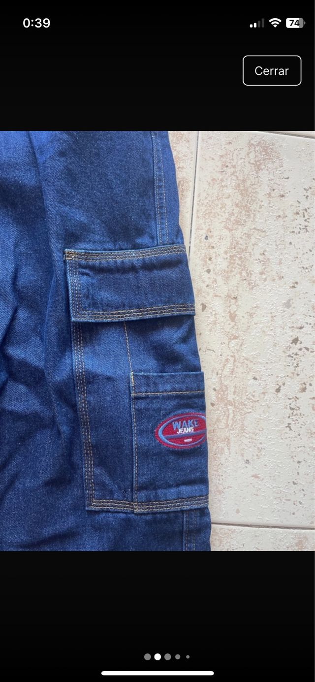 Pantalones vaqueros cargo azules