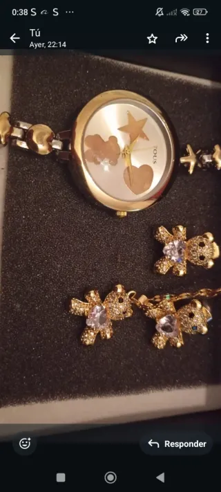 Conjunto T: Reloj, Pendientes y Collar