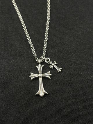 Collana CH doppia croce gotica argento 925