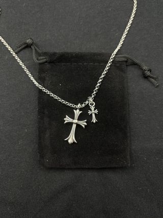 Collana CH doppia croce gotica argento 925