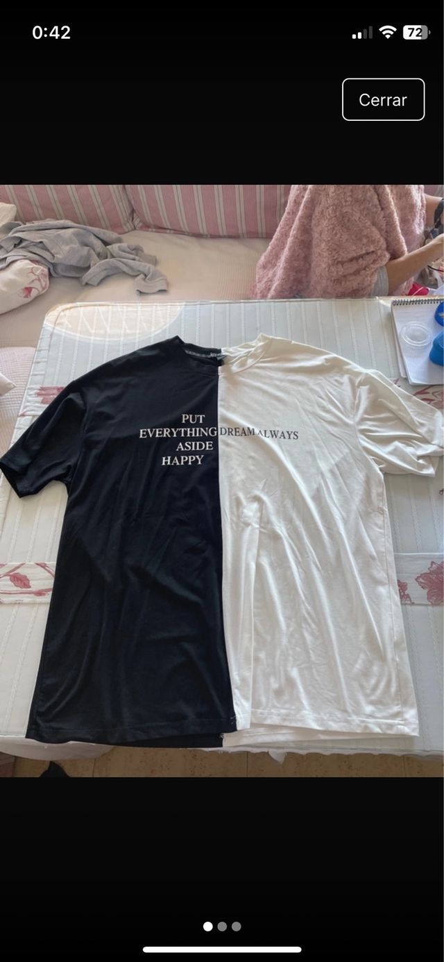 Camiseta bicolor Put Everything Dream Aside Happy