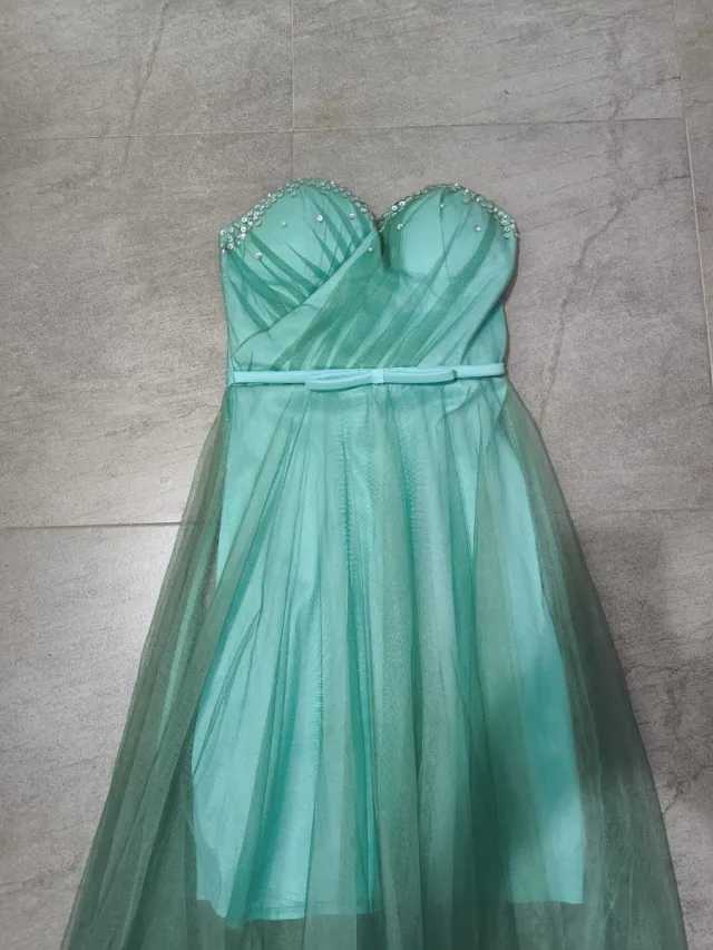 Vestido fiesta azul verdoso Talla S