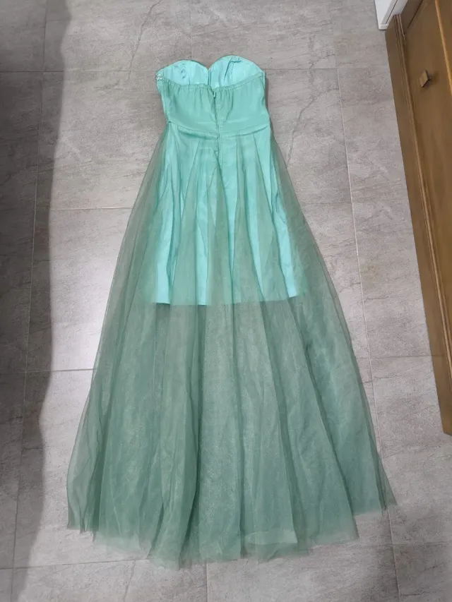 Vestido fiesta azul verdoso Talla S