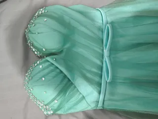 Vestido fiesta azul verdoso Talla S