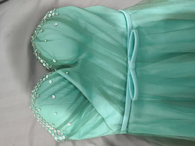 Vestido fiesta azul verdoso Talla S