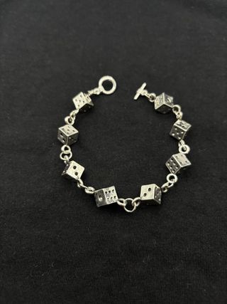 Bracciale dadi gotici argento