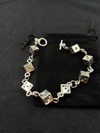 Bracciale dadi gotici argento