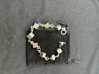 Bracciale dadi gotici argento