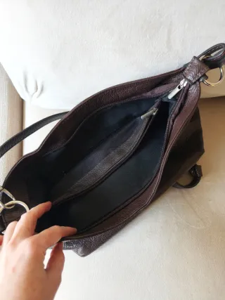 Bolso de piel marrón