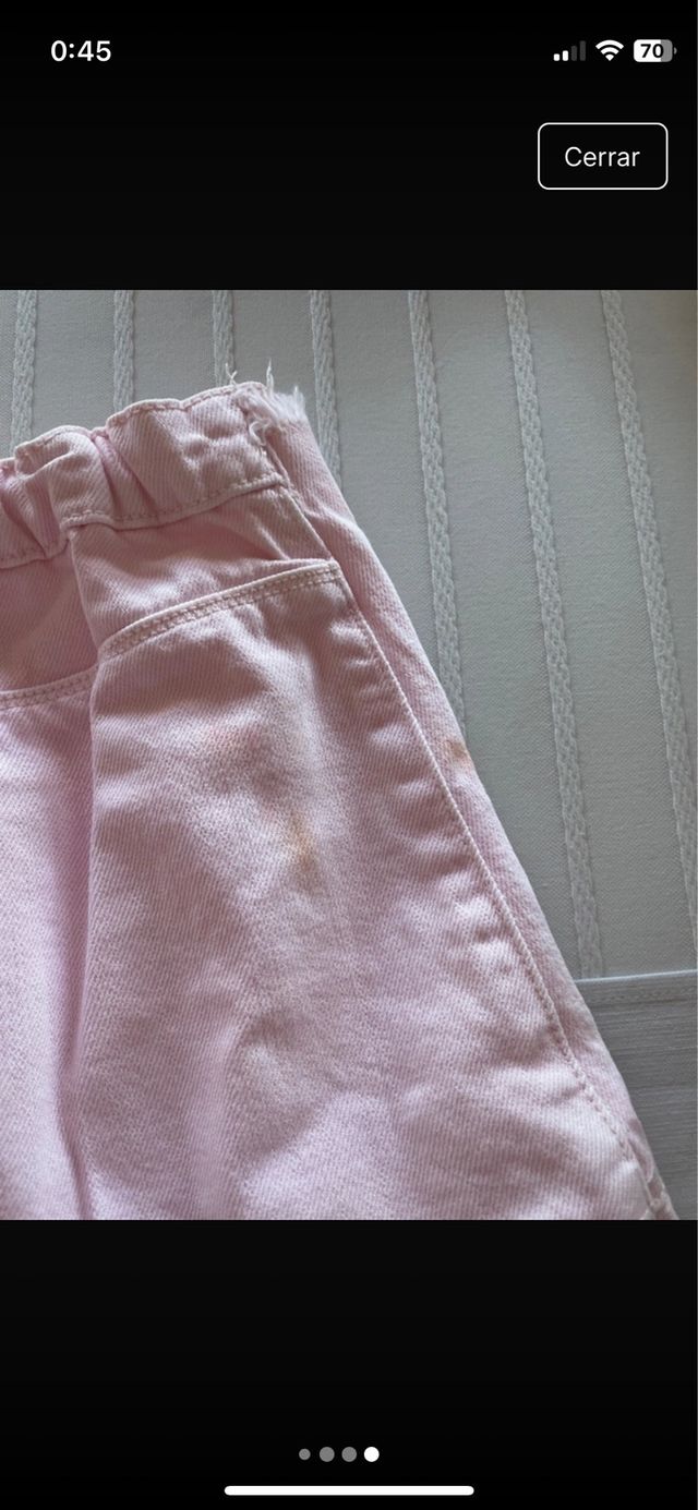 Falda vaquera rosa con volante