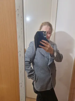 Abrigo paño gris oferta