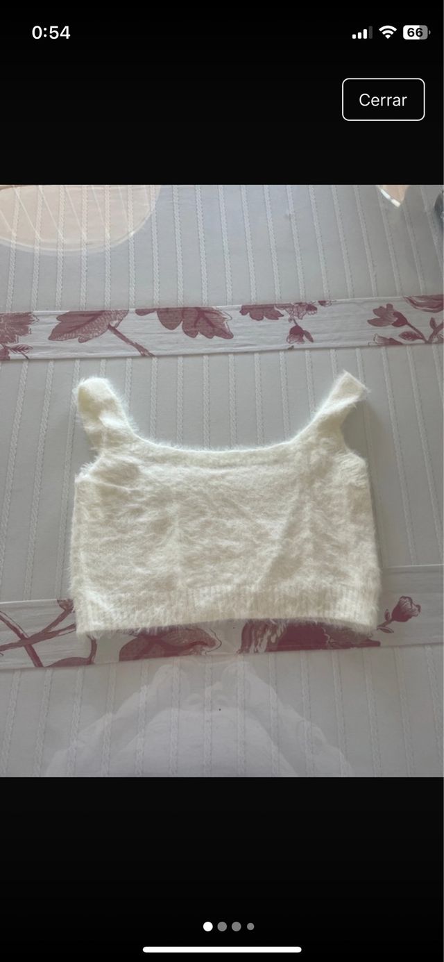 Top de pelo blanco talla única