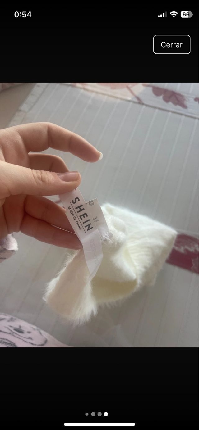 Top de pelo blanco talla única