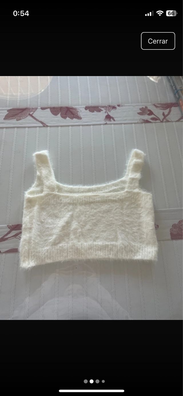 Top de pelo blanco talla única