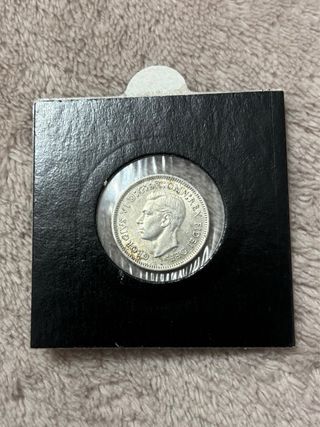 Moneda 6 Peniques Australia 1951 plata