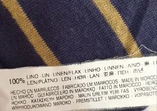 Camiseta Zara rayas azul y dorado Talla S