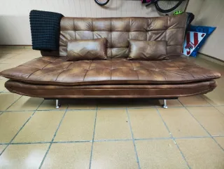 Sofá Cama Willem Marrón Piel 195x200