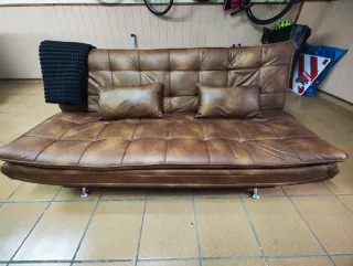 Sofá Cama Willem Marrón Piel 195x200