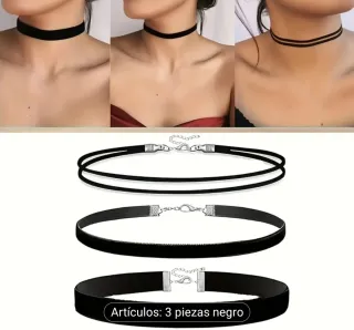 Conjunto 3 Collares terciopelo vintage