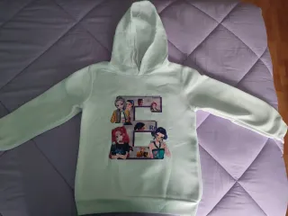 Sudadera K-Pop Niña Blanca, personalizada letra E.