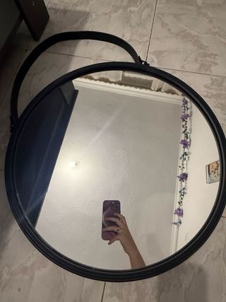 Specchio da trucco rotondo nero