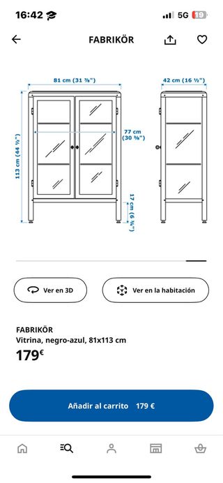 Vitrina Ikea Cristal Azul