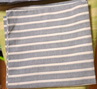 Sábana Cama 150cm Rayas Azul Blanco