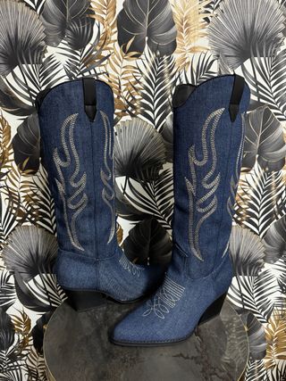Stivali alti jeans donna