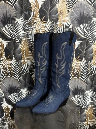 Stivali alti jeans donna
