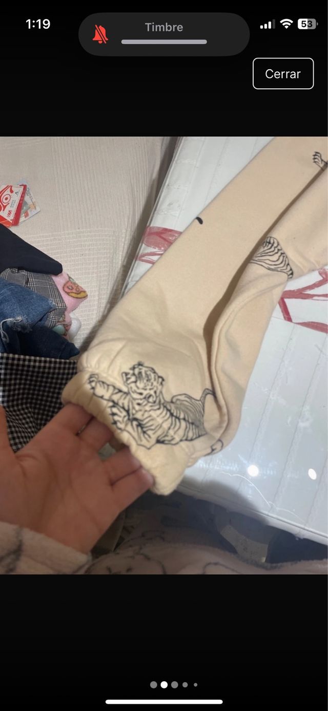 Sudadera crop top tigres beige