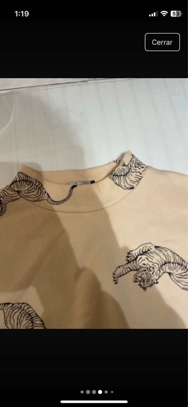 Sudadera crop top tigres beige