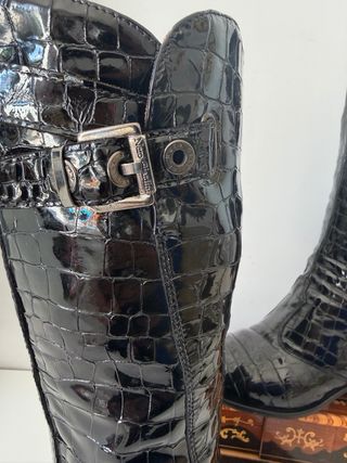 Stivali Alti Vera Pelle Neri