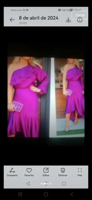 Falda y blusa de fiesta que parece vestido.