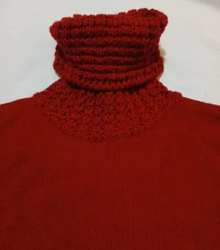 Maglione collo alto donna rosso