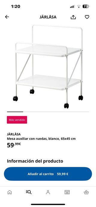 Tavolino Ikea JÄRLÅSA bianco