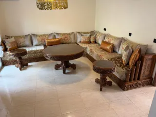 Sofá Marroquí Madera y Tela + REGALO