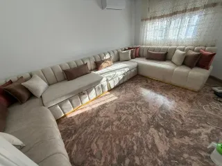 Sofá Marroquí Madera y Tela + REGALO