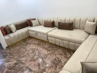 Sofá Marroquí Madera y Tela + REGALO